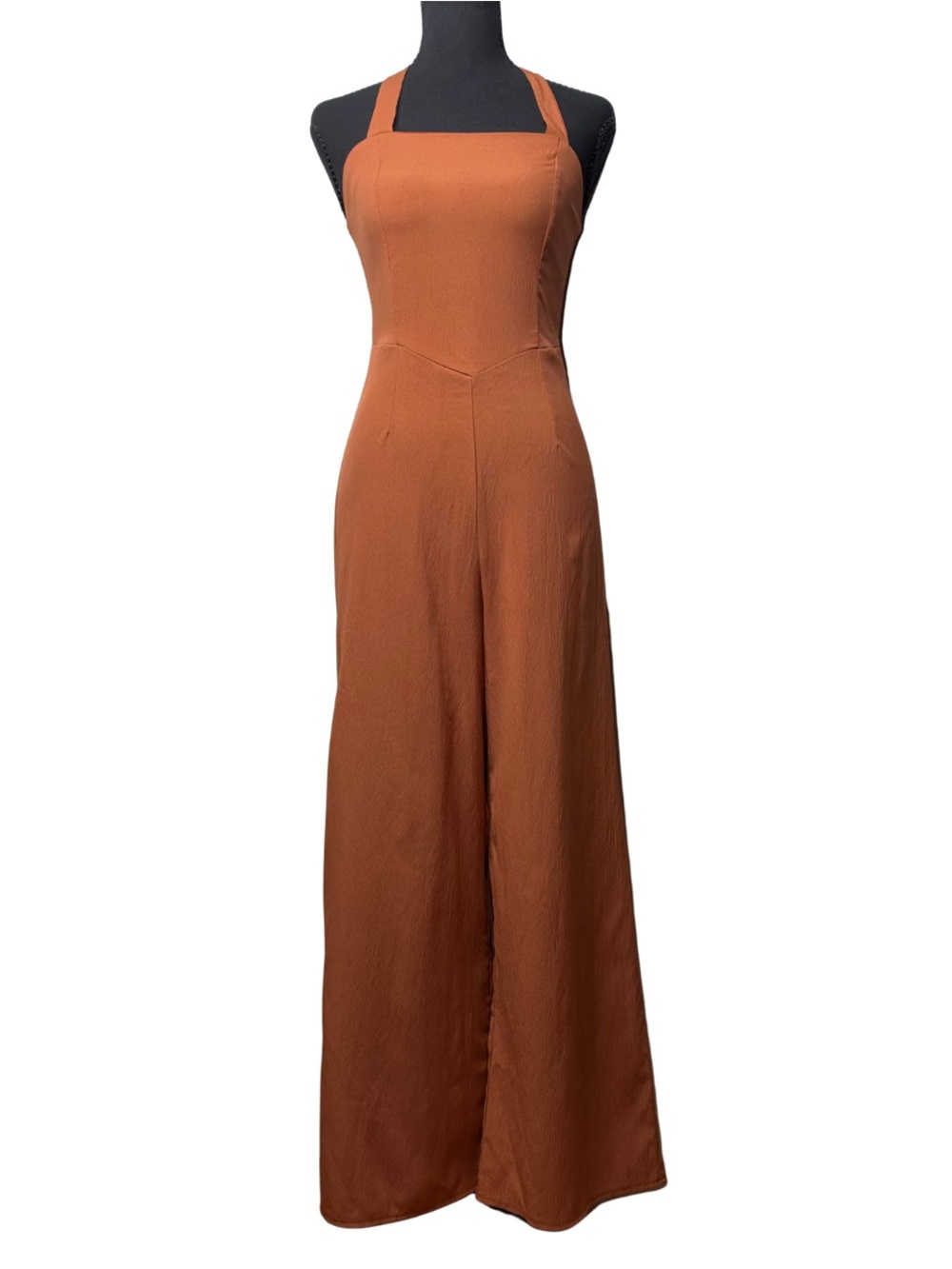 SHEIN Rust Orange Halter Wide Leg Jumpsuit Size XS
